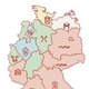 На этой «коннозаводческой» карте Германии красным отмечены земли, племенные союзы которых объединились в Консорциум DSP