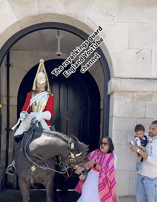 Лошадь Королевской гвардии укусила туриста