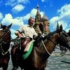 Знаменитый конный путешественник в Москве.